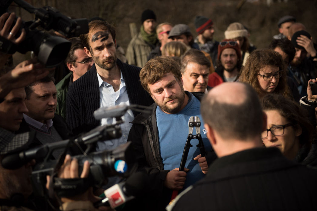 Aktionskunst: Erster Europäischer Mauerfall